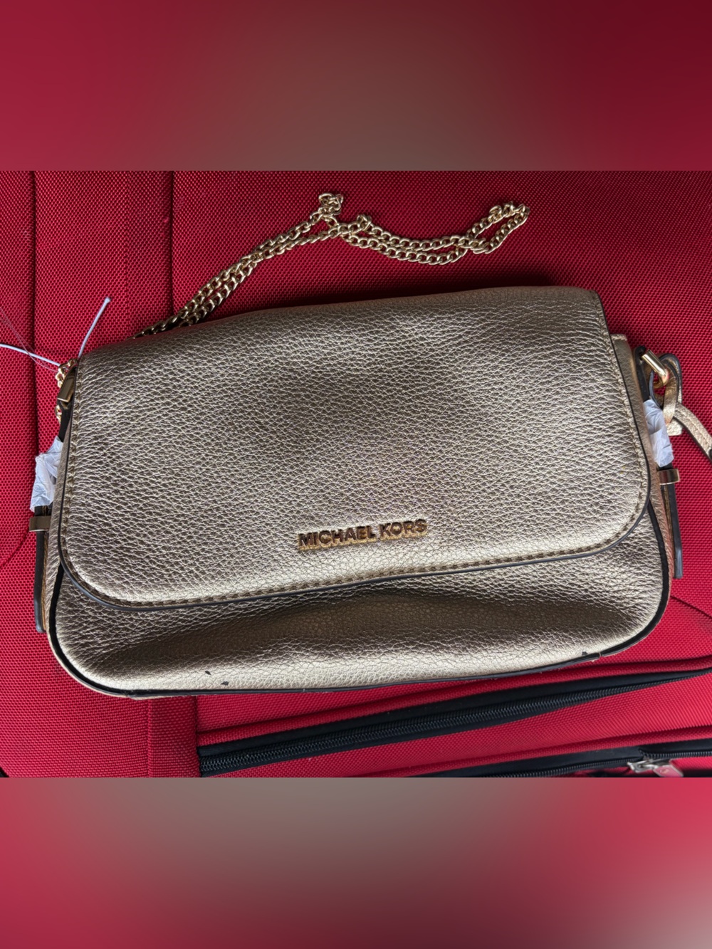Michael Kors Metallic Gold Pebbled Leather Crossbody